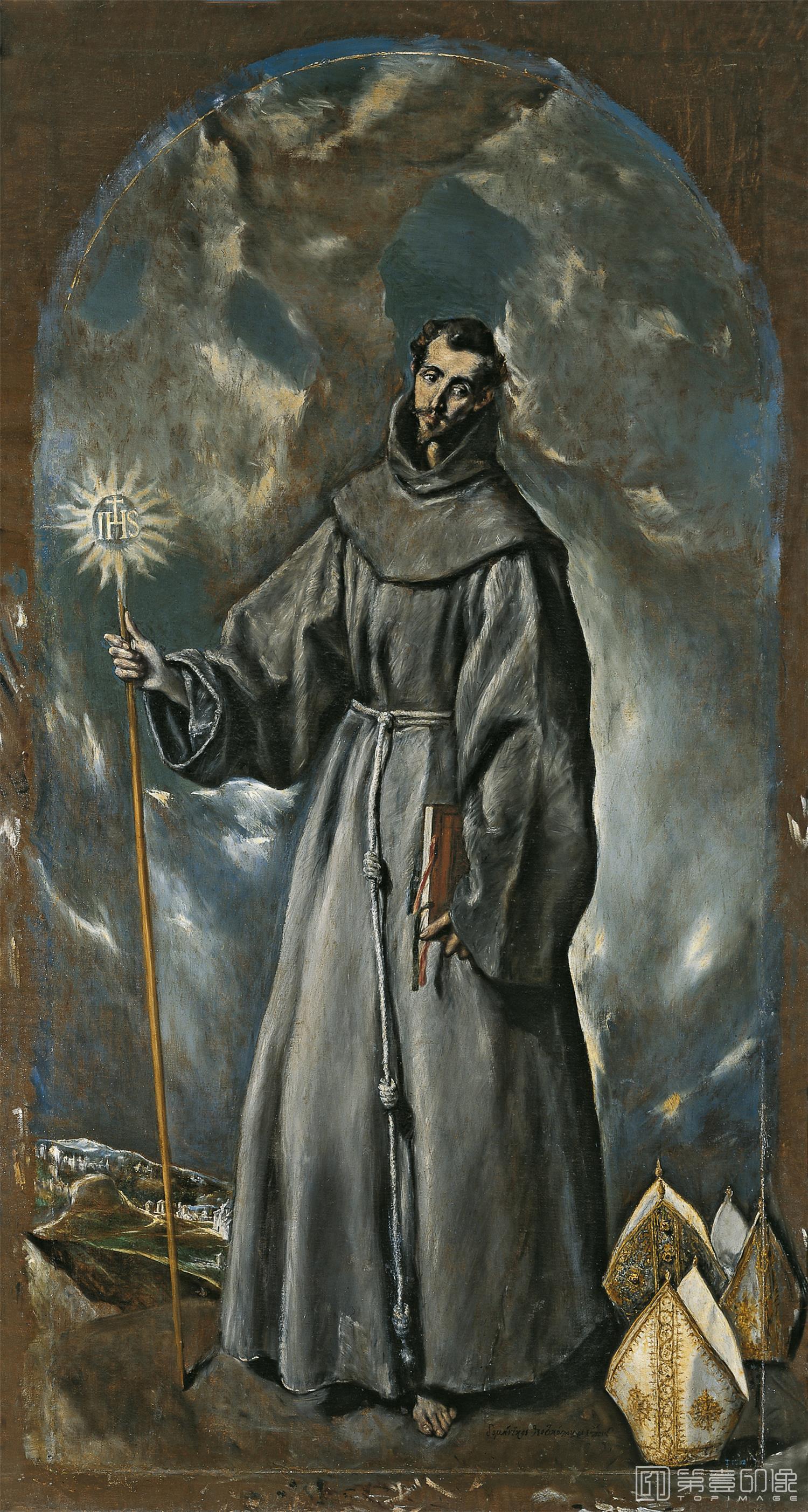 油画-西班牙普拉多美术馆油画藏画-El Greco-San Bernardino-269cm x 144cm-0797